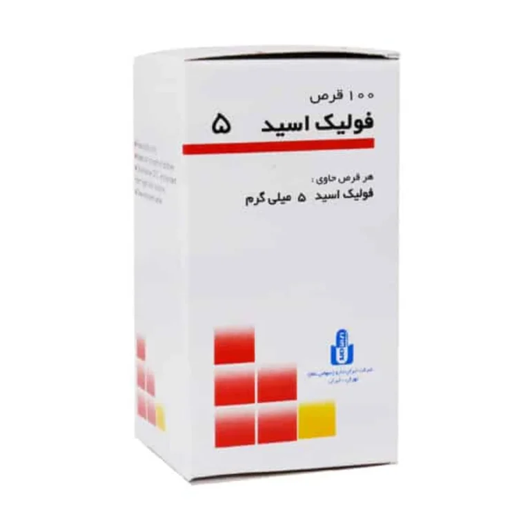Iran Daru Folic Acid 5 mg 100 Tablets