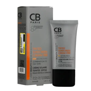 Tinted Sunscreen Cream (Natural Beige) SPF 50 for Combination to Oily Skin 40ml – CB Paris